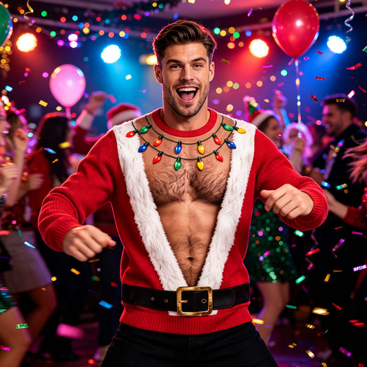 🎅 🎄Férfiaknak való vicces karácsonyi 3D nyomtatott izmos pulóver