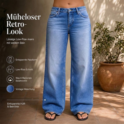 👖Kényelmes, laza szabású, bő szárú farmer